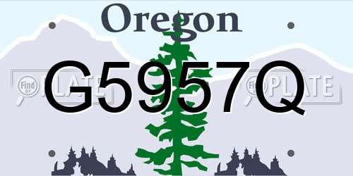 G5957Q Oregon License Plate