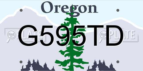 G595TD Oregon License Plate