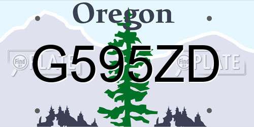 G595ZD Oregon License Plate