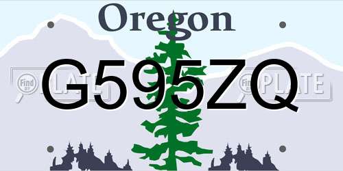 G595ZQ Oregon License Plate