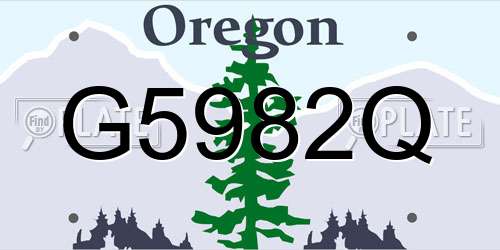 G5982Q Oregon License Plate