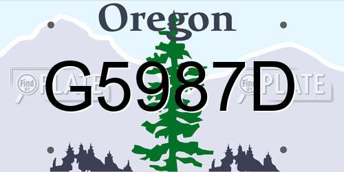 G5987D Oregon License Plate