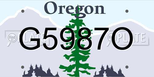 G5987O Oregon License Plate