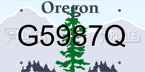 G5987Q Oregon License Plate