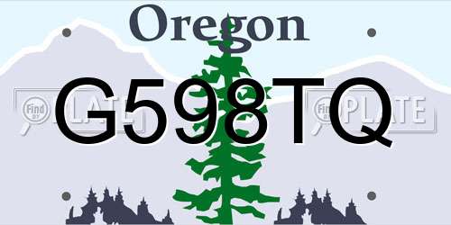 G598TQ Oregon License Plate