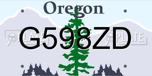 G598ZD Oregon License Plate