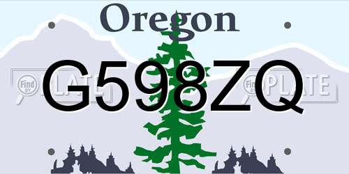 G598ZQ Oregon License Plate