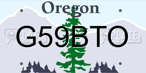 G59BTO Oregon License Plate