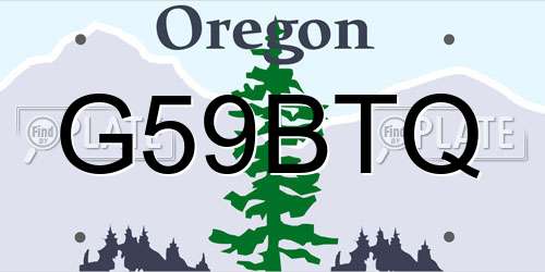 G59BTQ Oregon License Plate