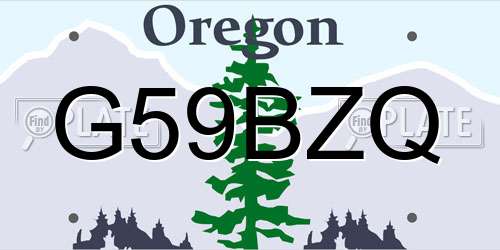 G59BZQ Oregon License Plate