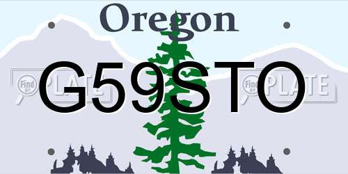 G59STO Oregon License Plate