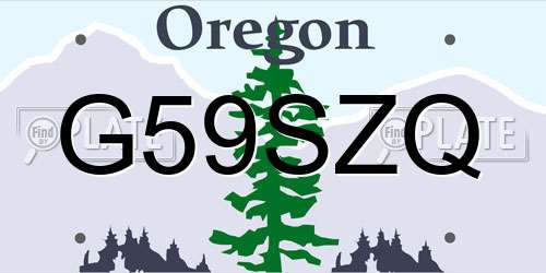G59SZQ Oregon License Plate