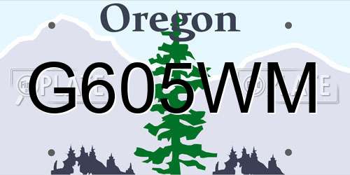 G605WM Oregon License Plate