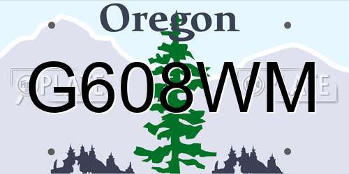 G608WM Oregon License Plate