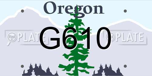 G610 Oregon License Plate