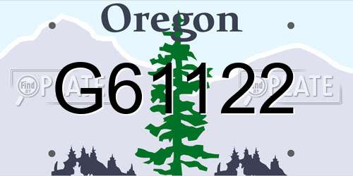 G61122 Oregon License Plate