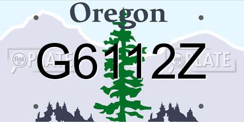 G6112Z Oregon License Plate