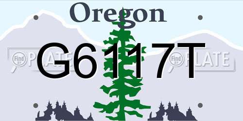G6117T Oregon License Plate