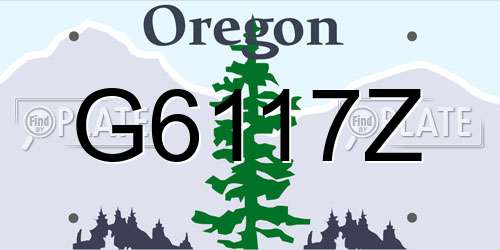 G6117Z Oregon License Plate
