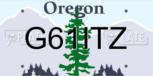 G61ITZ Oregon License Plate