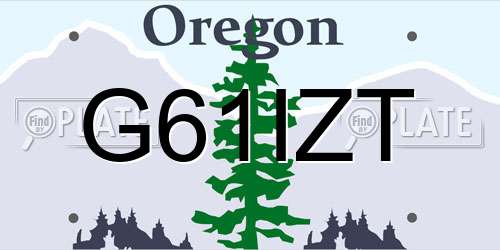 G61IZT Oregon License Plate