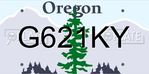 G621KY Oregon License Plate