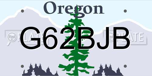 G62BJB Oregon License Plate