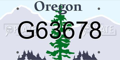 G63678 Oregon License Plate