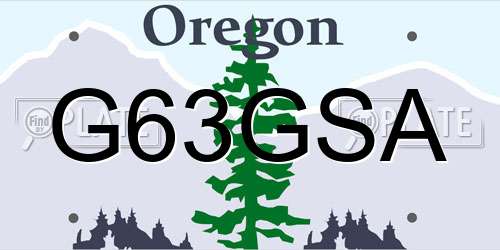 G63GSA Oregon License Plate