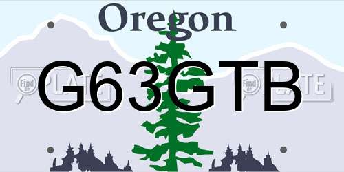 G63GTB Oregon License Plate