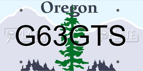 G63GTS Oregon License Plate