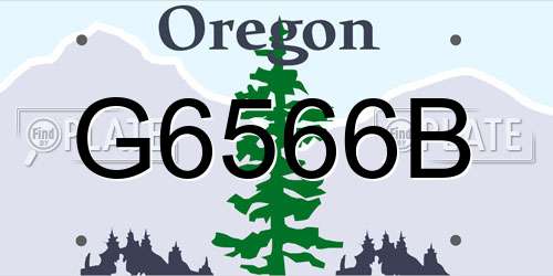 G6566B Oregon License Plate