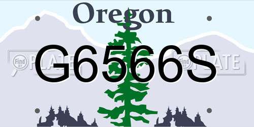 G6566S Oregon License Plate