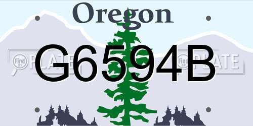 G6594B Oregon License Plate