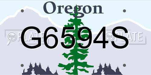 G6594S Oregon License Plate