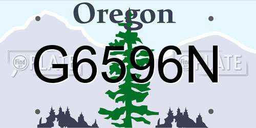 G6596N Oregon License Plate
