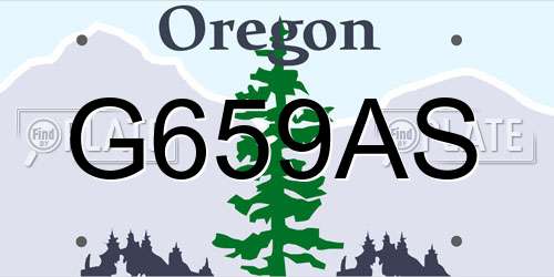 G659AS Oregon License Plate