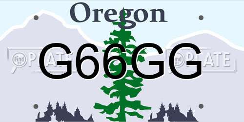 G66GG Oregon License Plate