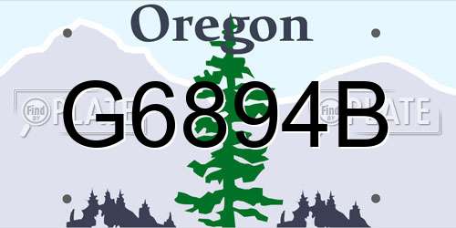 G6894B Oregon License Plate