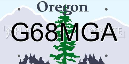 G68MGA Oregon License Plate