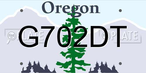 G702DT Oregon License Plate