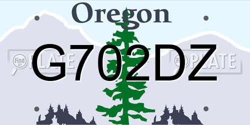 G702DZ Oregon License Plate