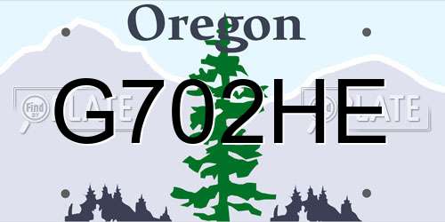 G702HE Oregon License Plate