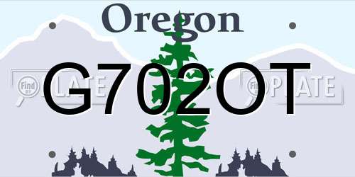 G702OT Oregon License Plate