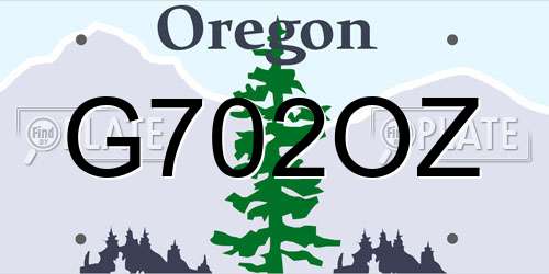 G702OZ Oregon License Plate