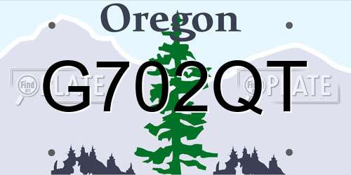 G702QT Oregon License Plate