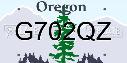 G702QZ Oregon License Plate