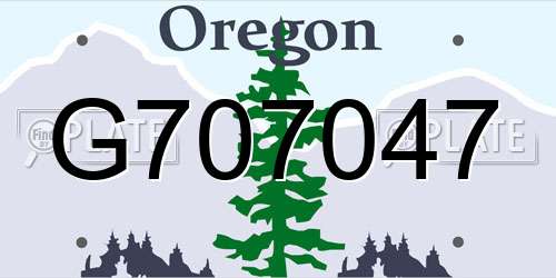 G707047 Oregon License Plate