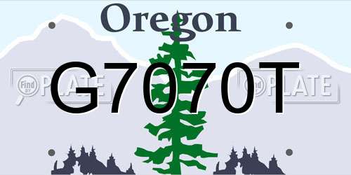 G7070T Oregon License Plate