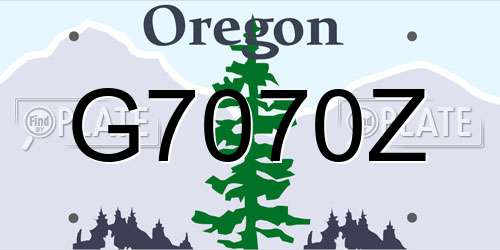 G7070Z Oregon License Plate
